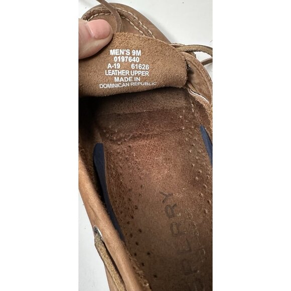 Sperry Men's Authentic Original 2-Eye Boat Shoes Leather Brown Tan 9 M - Picture 3 of 7